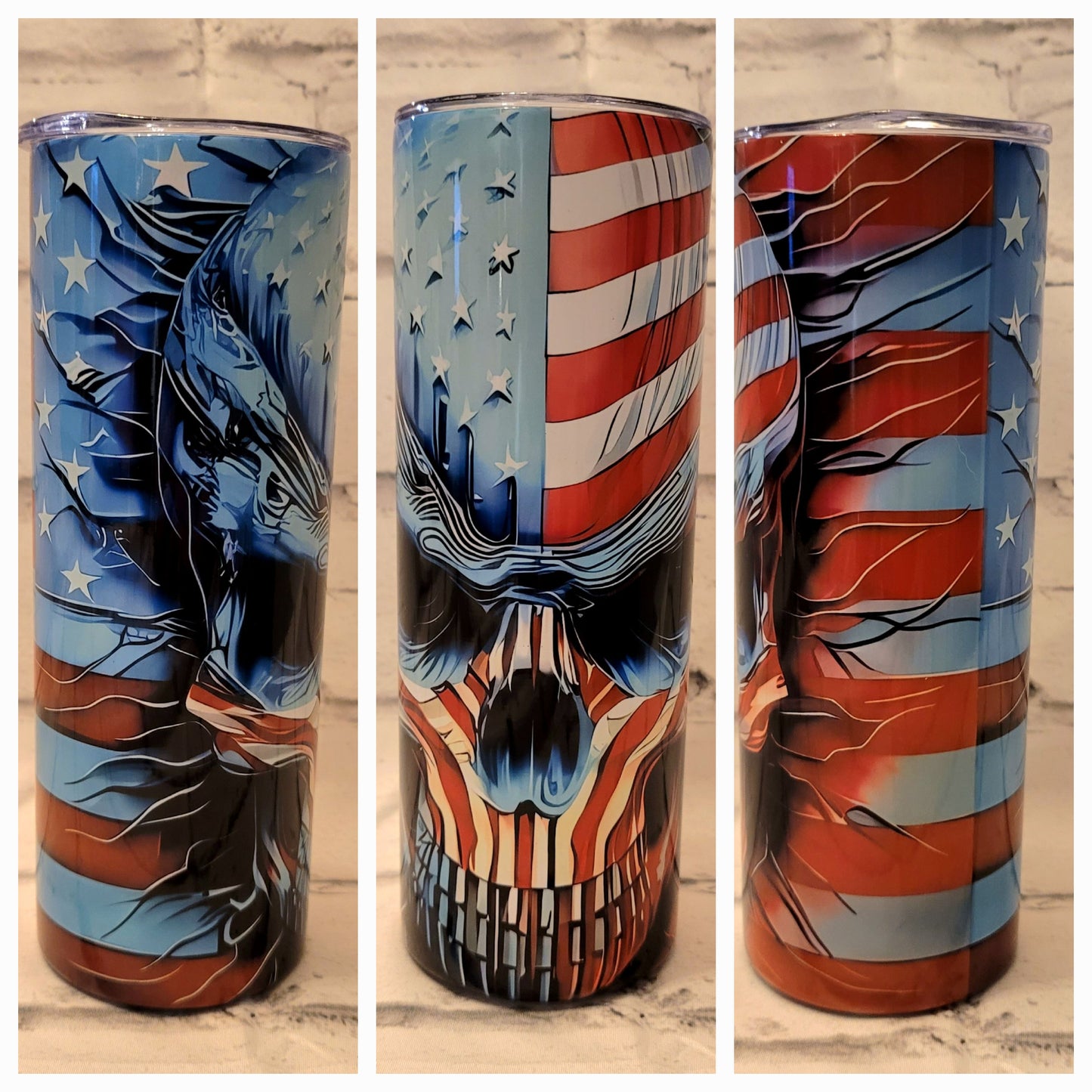 Patriotic skull Tumbler