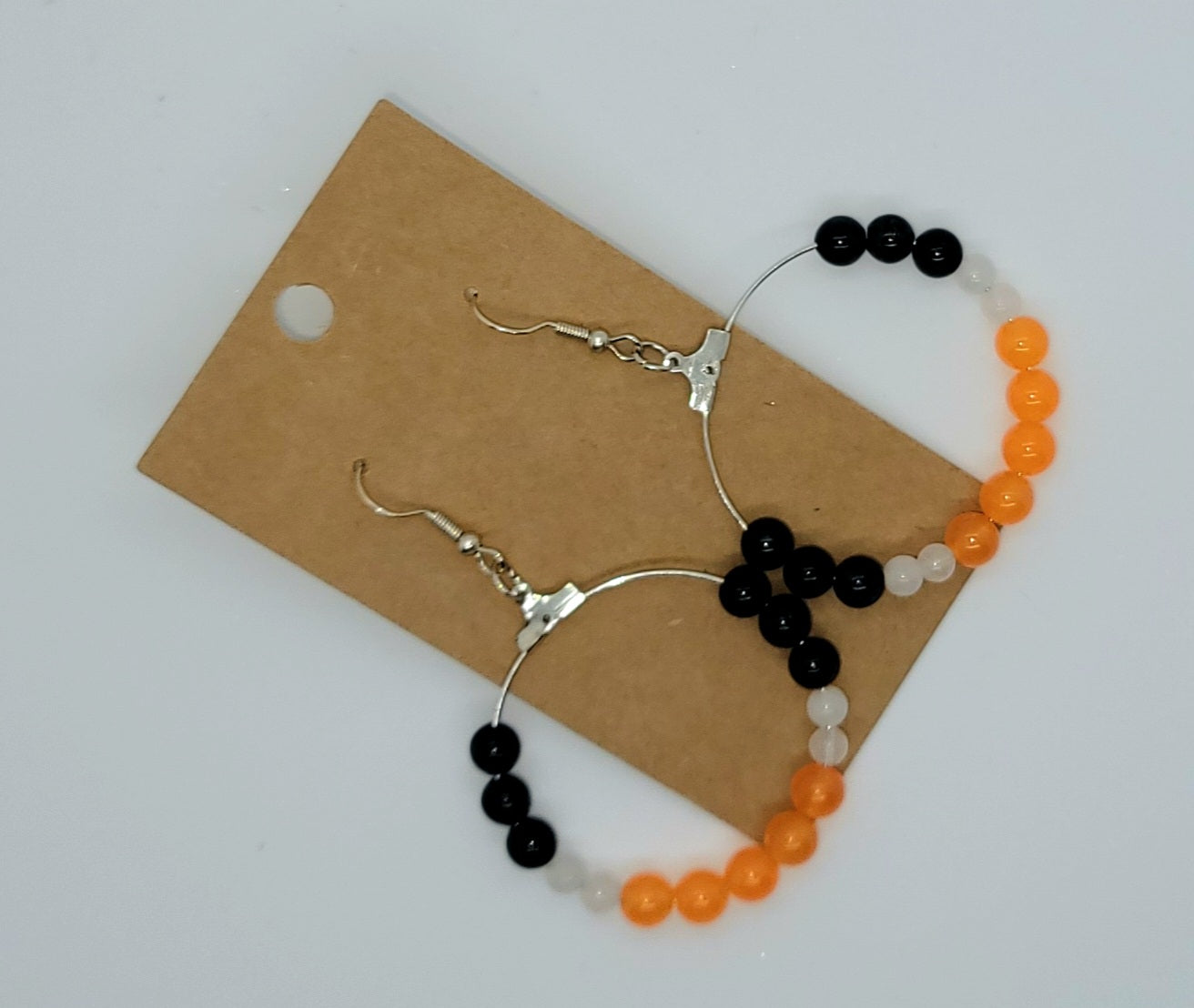 Blue and orange beaded Earrings